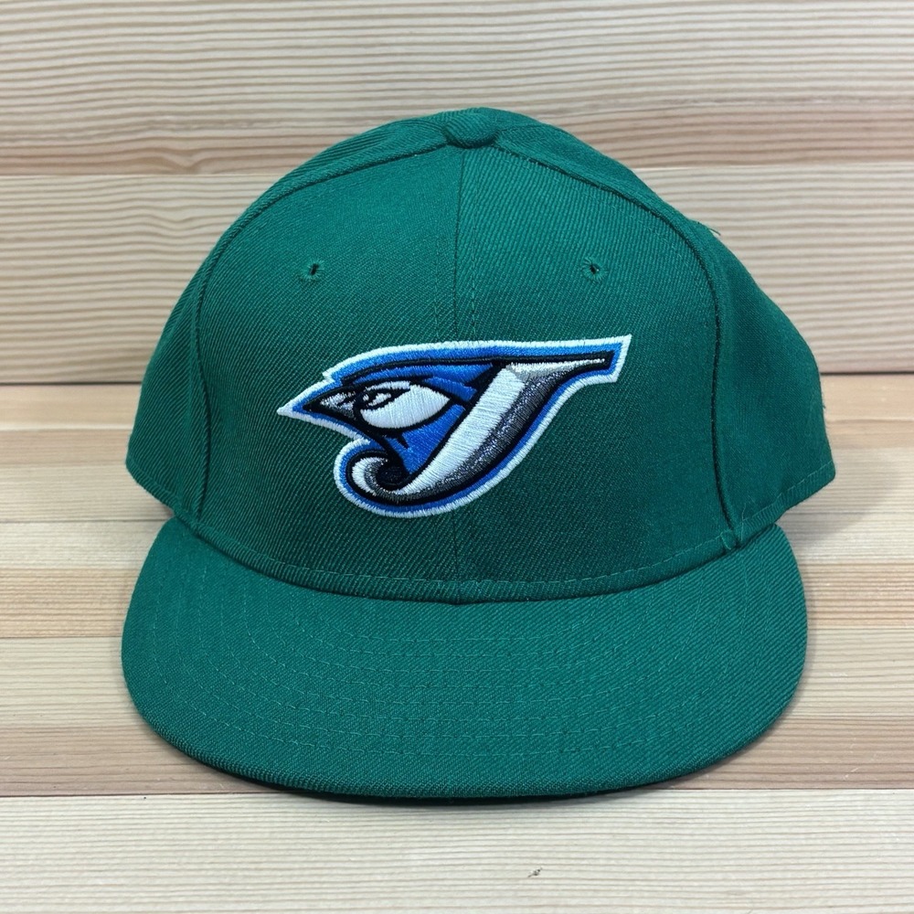 New Era Toronto Blue Jays Green 5950 Wool Fitted Hat Size 7 1/4 Made USA Y2K